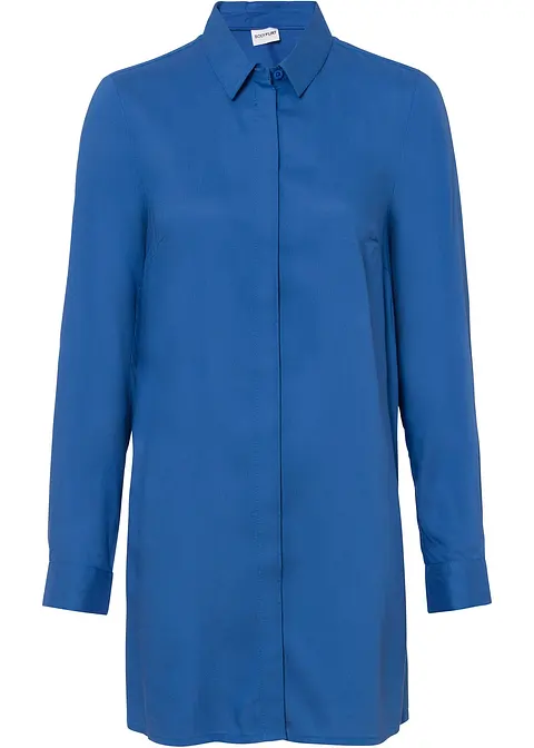 Longbluse mit Schlitz in blau von vorne - bonprix