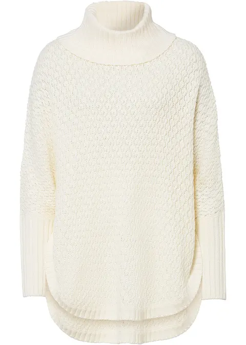 Oversize-Pullover in weiß von vorne - bonprix