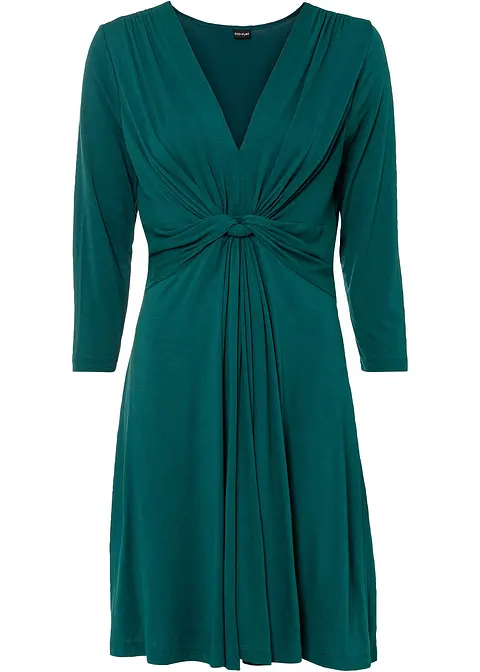 Jerseykleid in petrol von vorne - bonprix