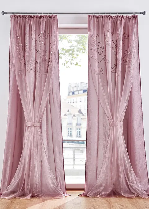 Vorhang im Vintage Stil (1er Pack) in rosa - bpc living bonprix collection