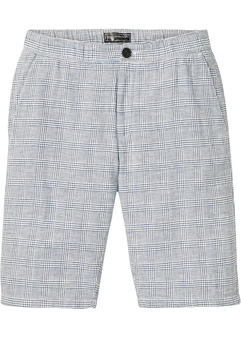 Regular Fit Leinen-Chino-Bermuda in grau von vorne - bpc selection