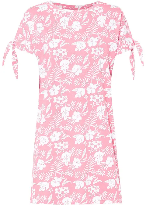 Jerseykleid mit Blumendruck in rosa von vorne - bonprix