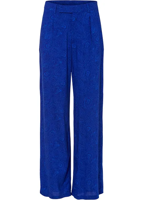 Palazzo-Hose aus fließender Viskose in blau von vorne - bonprix