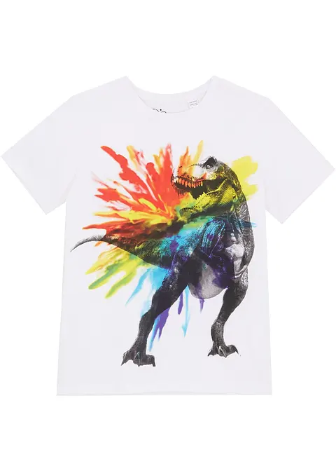 Jungen T-Shirt aus Bio-Baumwolle in weiß von vorne - bpc bonprix collection