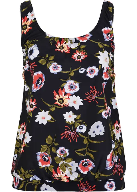 Tankini Oberteil in schwarz von vorne - bonprix