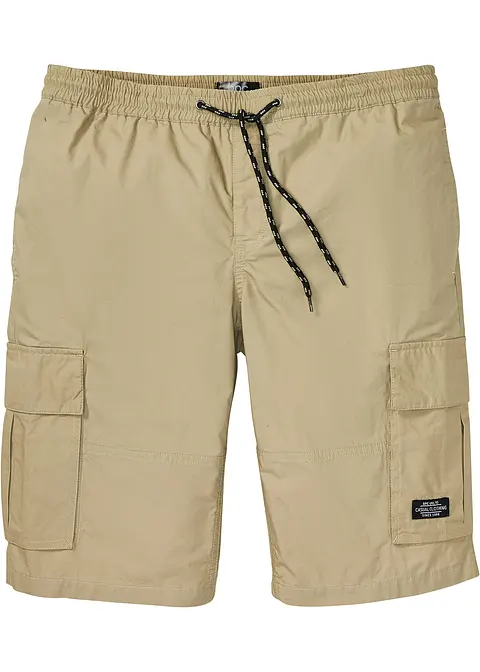Schlupf-Cargo-Bermuda m. Komfortschnitt, Regular Fit in grün von vorne - bonprix