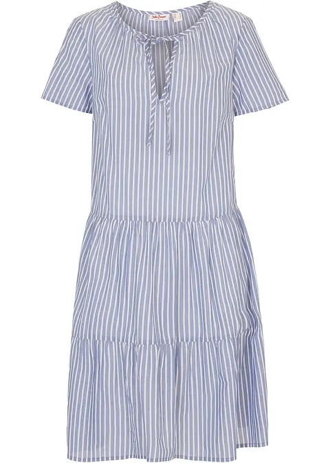 Sommer-Tunika-Kleid, gestreift in blau von vorne - bonprix