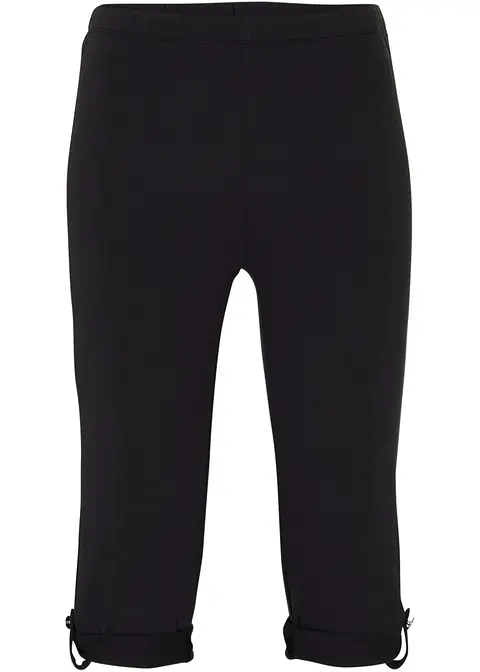 Capri-Leggings aus Bio-Baumwolle in schwarz von vorne - bonprix