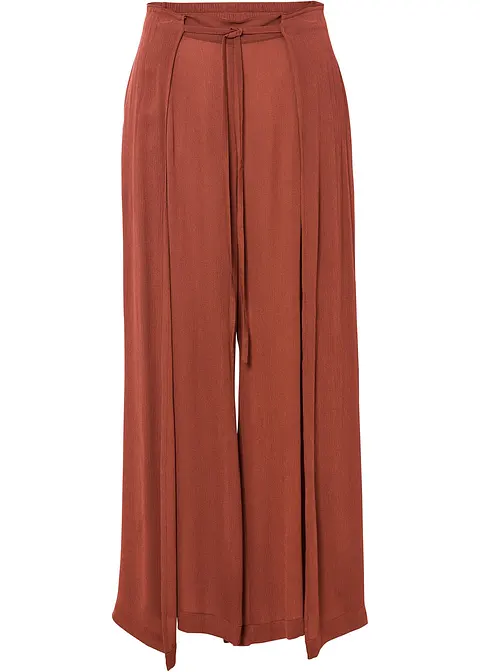 Hose aus fließender Viskose in braun von vorne - bonprix
