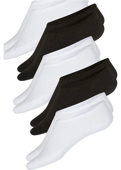Füßlinge aus kühlendem Polyester (5er Pack) in weiß von vorne - bonprix
