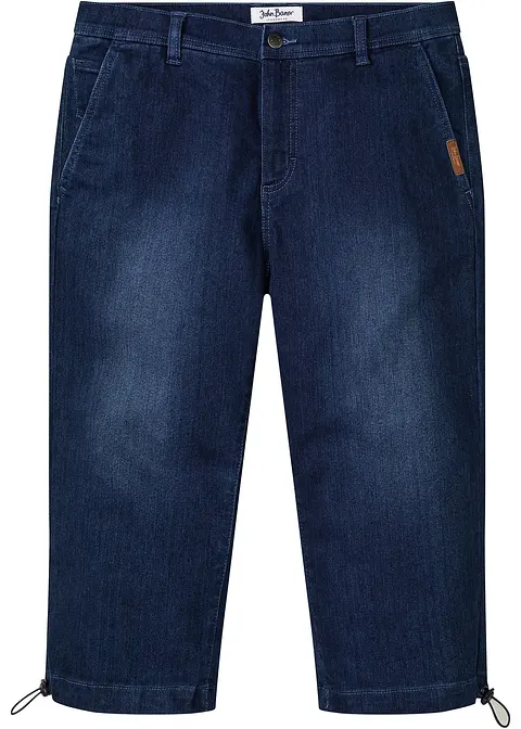 Stretch 3/4-Jeans, Classic Fit in blau von vorne - John Baner JEANSWEAR