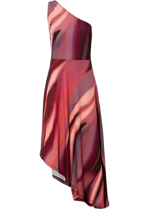 One-Shoulder-Kleid in pink von vorne - BODYFLIRT boutique