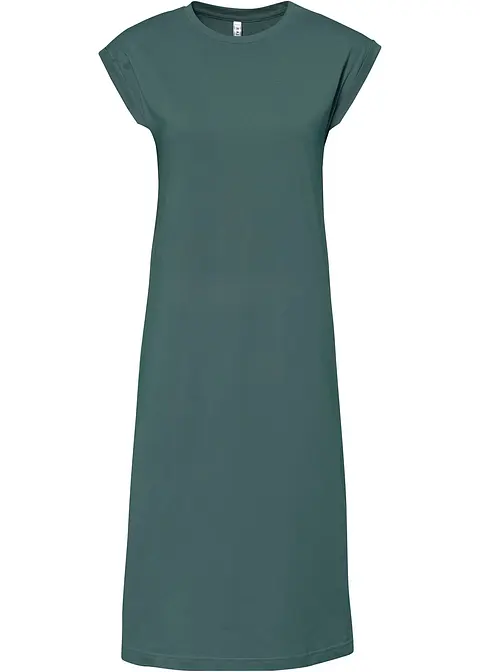 Shirtkleid aus Bio-Baumwolle in grün von vorne - bonprix