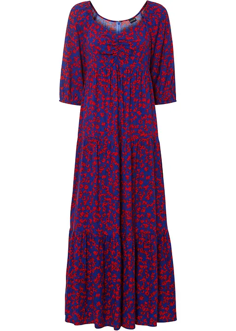 bedrucktes Maxikleid in blau von vorne - bonprix