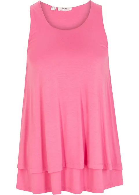 Doppellagiges Top in pink von vorne - bonprix