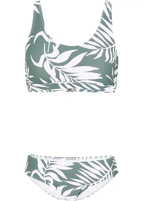 Bustier Bikini (2-tlg. Set) in grün von vorne - bonprix