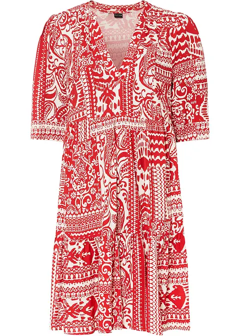 Tunika-Kleid aus nachhaltiger Viskose in rot von vorne - bonprix
