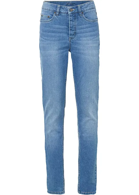 Skinny Jeans High Waist, Ultra-Soft in blau von vorne - John Baner JEANSWEAR