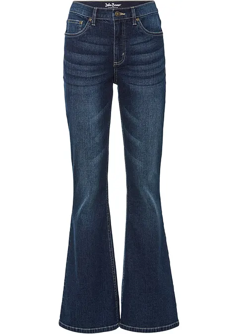 Flared Jeans High Waist in blau von vorne - bonprix