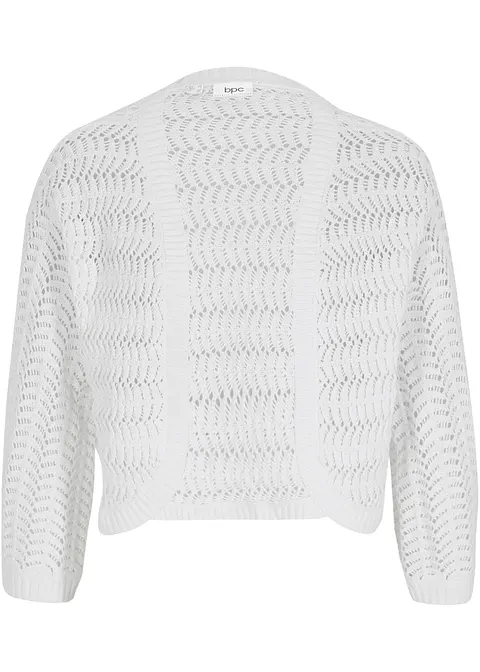Bolero in Häkel-Optik, halbarm in weiß von vorne - bonprix
