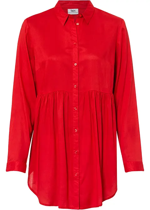 Longbluse aus Viskose in rot von vorne - bonprix