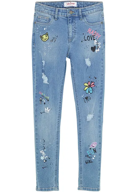 Skinny-Jeans in blau von vorne - bonprix