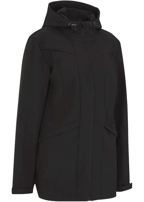 Softshelljacke, wasserabweisend in schwarz von vorne - bpc bonprix collection