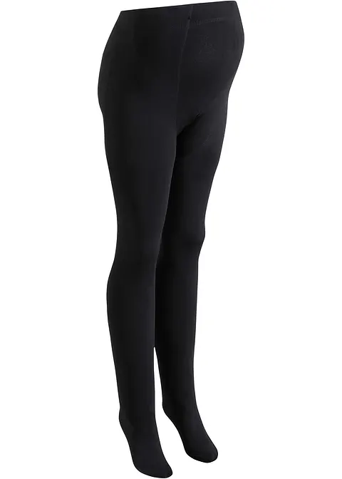 Thermo Schwangerschafts-Strumpfhose in schwarz von vorne - bonprix