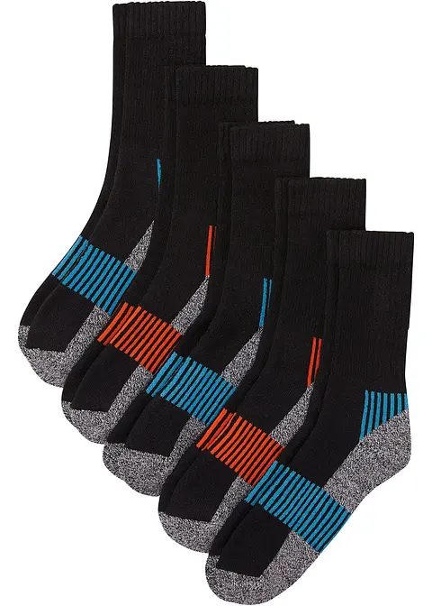 Thermo Tennissocken mit Innenfrottee (5er Pack) in grün von vorne - bonprix