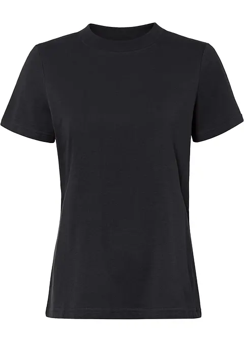 Shirt aus Bio-Baumwolle in schwarz von vorne - bonprix