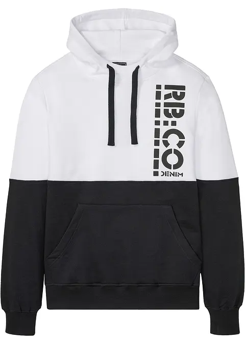 Kapuzensweatshirt, Slim Fit in schwarz von vorne - bonprix