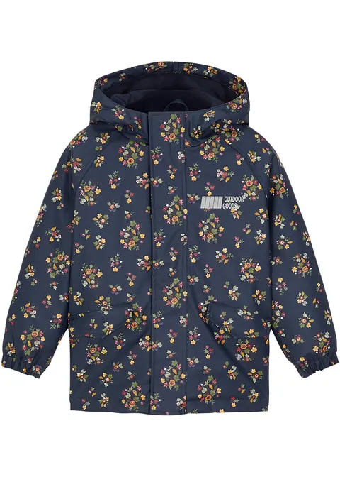 Kinder Thermo Regenjacke mit Blumenprint in blau von vorne - bpc bonprix collection