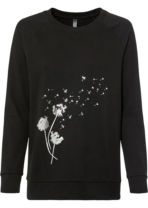 Sweatshirt in schwarz von vorne - bonprix