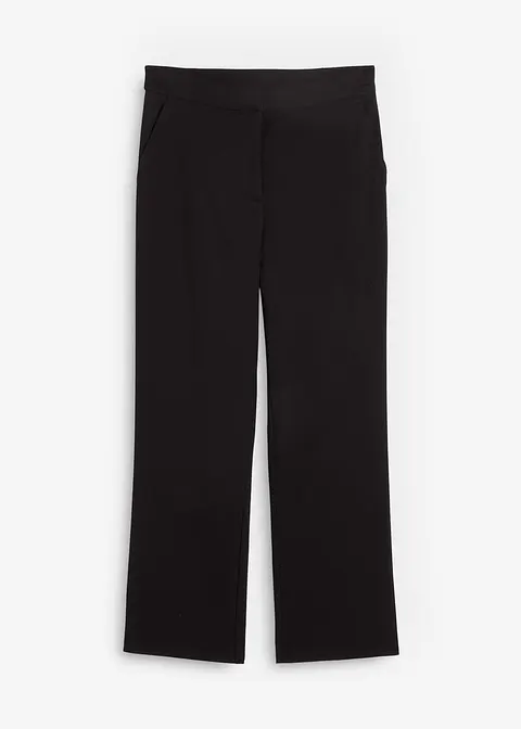 7/8-Hose mit High-Waist-Bequembund, Straight in schwarz von vorne - bonprix