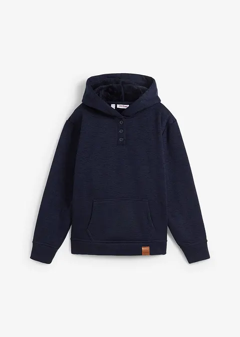 Super-Kuschel-Kapuzensweatshirt in blau von vorne - bonprix