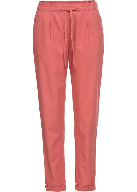 Leinenhose in rosa von vorne - bonprix
