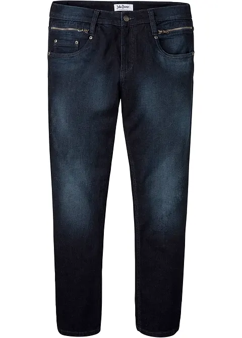 Slim Fit Stretch-Jeans, Straight in blau von vorne - John Baner JEANSWEAR