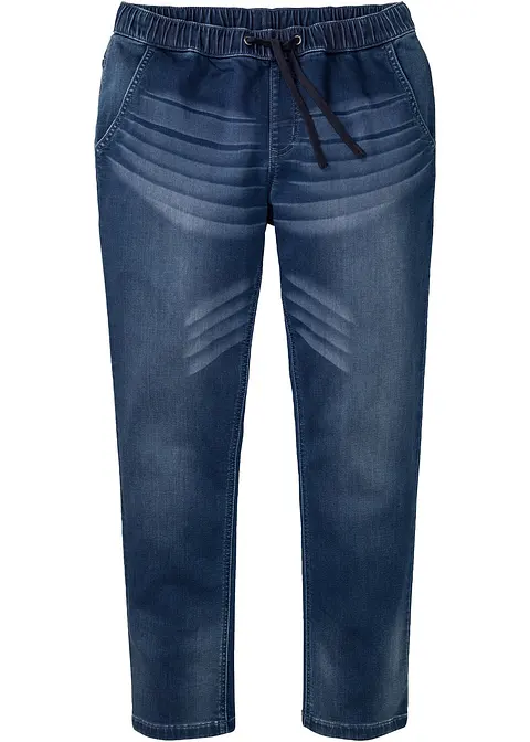 Slim Fit Sweat-Jeans, Straight in blau von vorne - bonprix