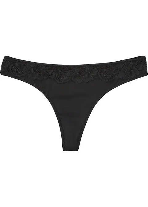 String in schwarz von vorne - BODYFLIRT