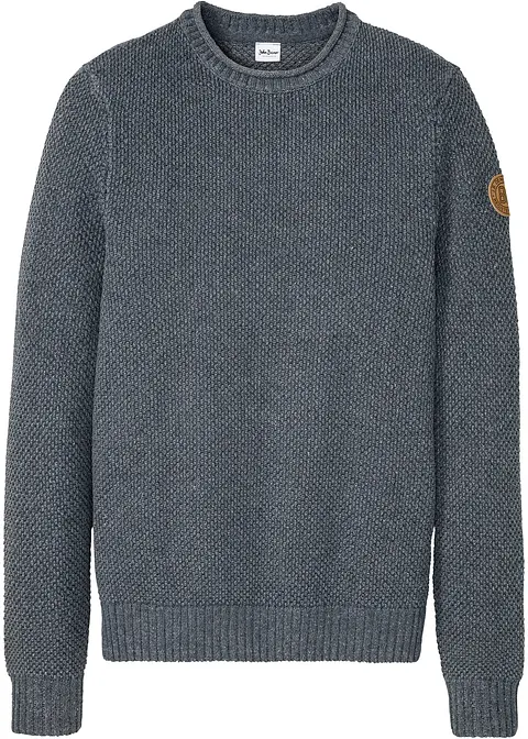 Pullover mit recycelter Baumwolle in blau von vorne - bonprix
