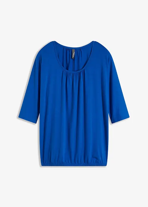 Oversize-Shirt aus Viskose-Mix in blau von vorne - bonprix