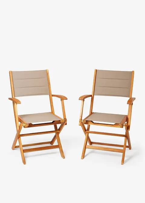 Klappsessel 2er Set in beige von vorne - bpc living bonprix collection