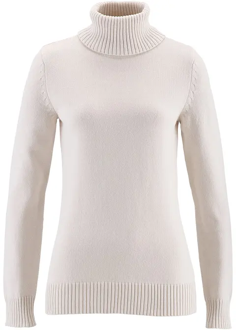 Rollkragenpullover in weiß von vorne - bpc bonprix collection