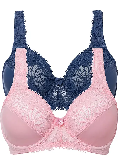 Minimizer BH mit Bügel (2er Pack) in rosa von vorne - bonprix