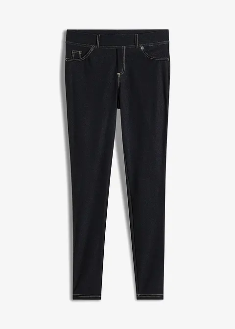 Leggings in Jeansoptik in schwarz von vorne - bonprix