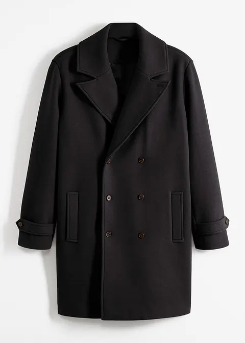 Blazer-Mantel mit Woll-Anteil in schwarz von vorne - bpc selection