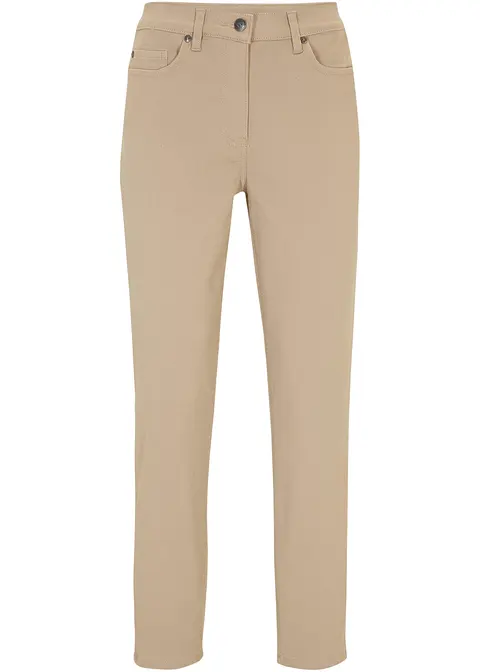 7/8-Hose, High Waist in beige von vorne - bonprix