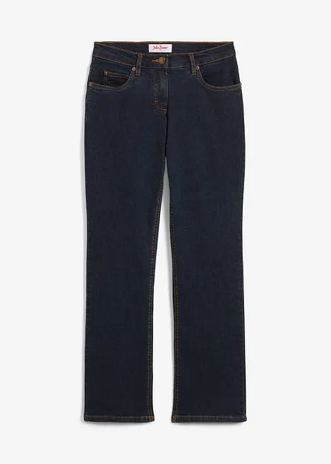 Straight Jeans Mid Waist, Stretch in blau von vorne - bonprix