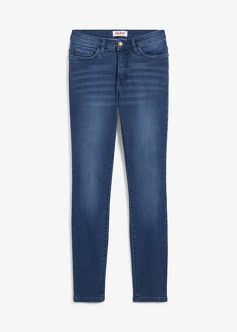 Slim Jeans High Waist, Shaping in blau von vorne - bonprix