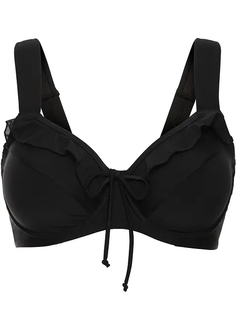 Minimizer Bügel Bikini Oberteil in schwarz von vorne - bonprix